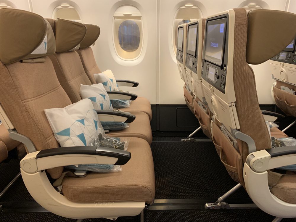 Etihad Airways Economy Class cabin interior